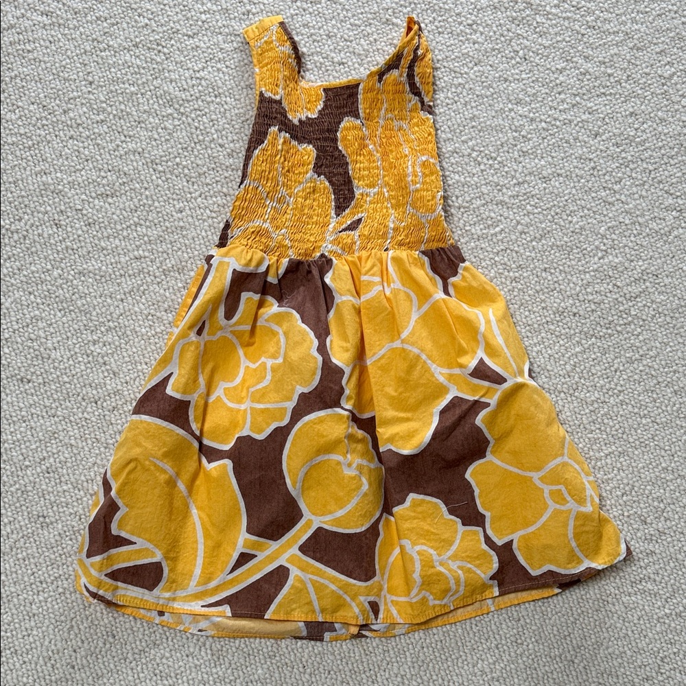 Zara Kids Yellow and Brown Floral Sundress